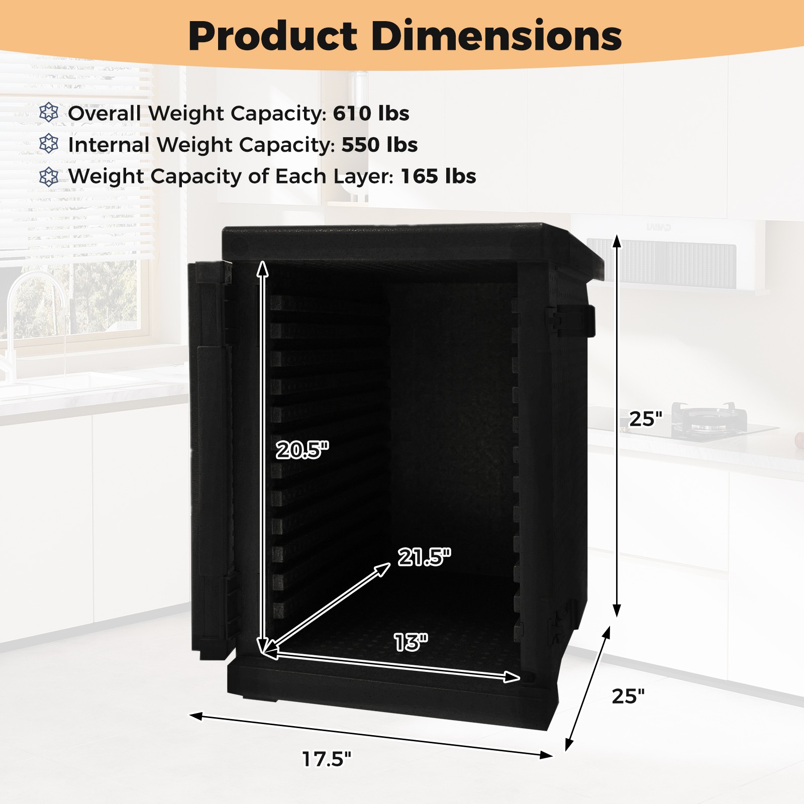 2Pcs Insulated Food Pan Carrier,Lightweight Front Loading Food Warmer Cooler
