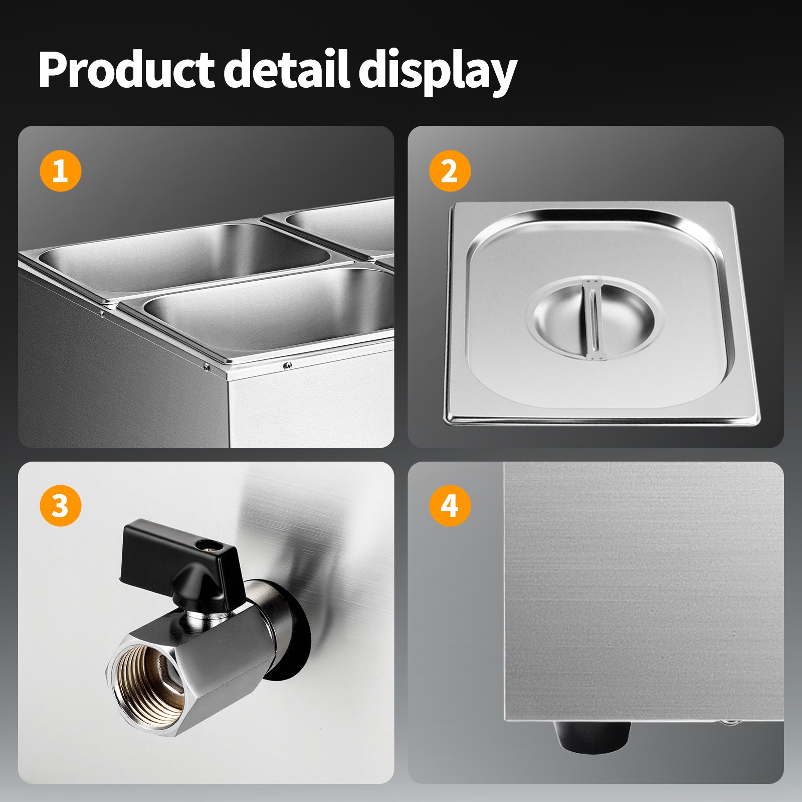4/6-Pan Commercial Electric Food Warmer Countertop Steam Table Buffet Bain Marie