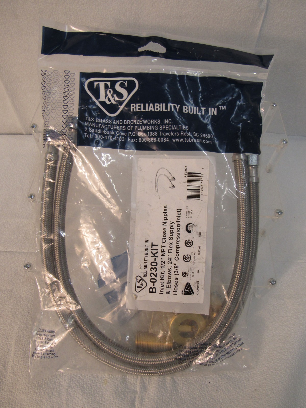T&S B-0230-KIT Inlet Kit with 1/2-Inch Npt Close Nipple & Elbows and 24″ Flex