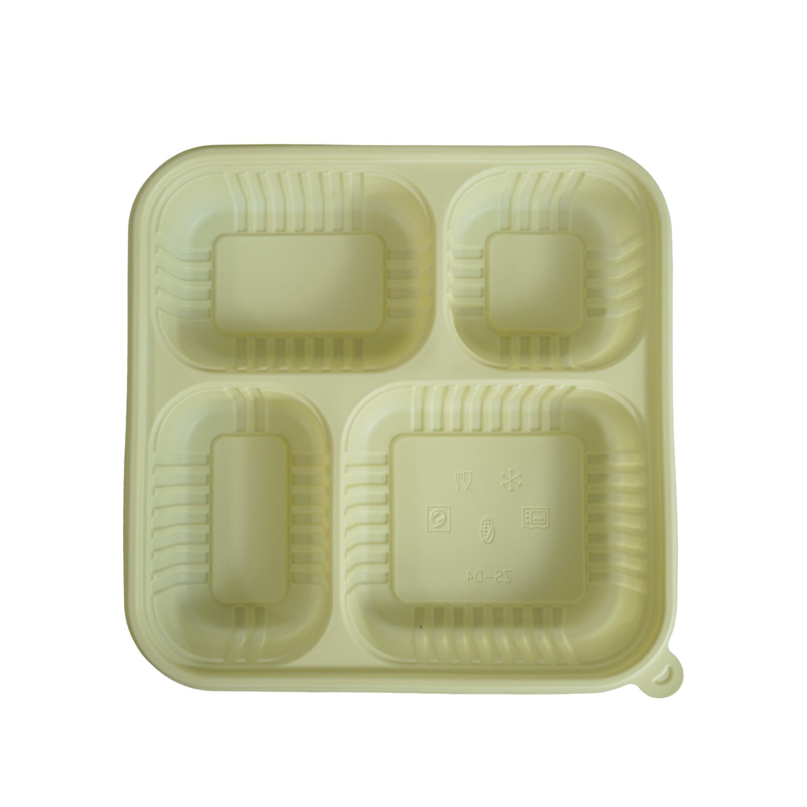 4 Compartment Bento Lunch Box PP Container w/Lid 9.2″ 50 100 200 PCS