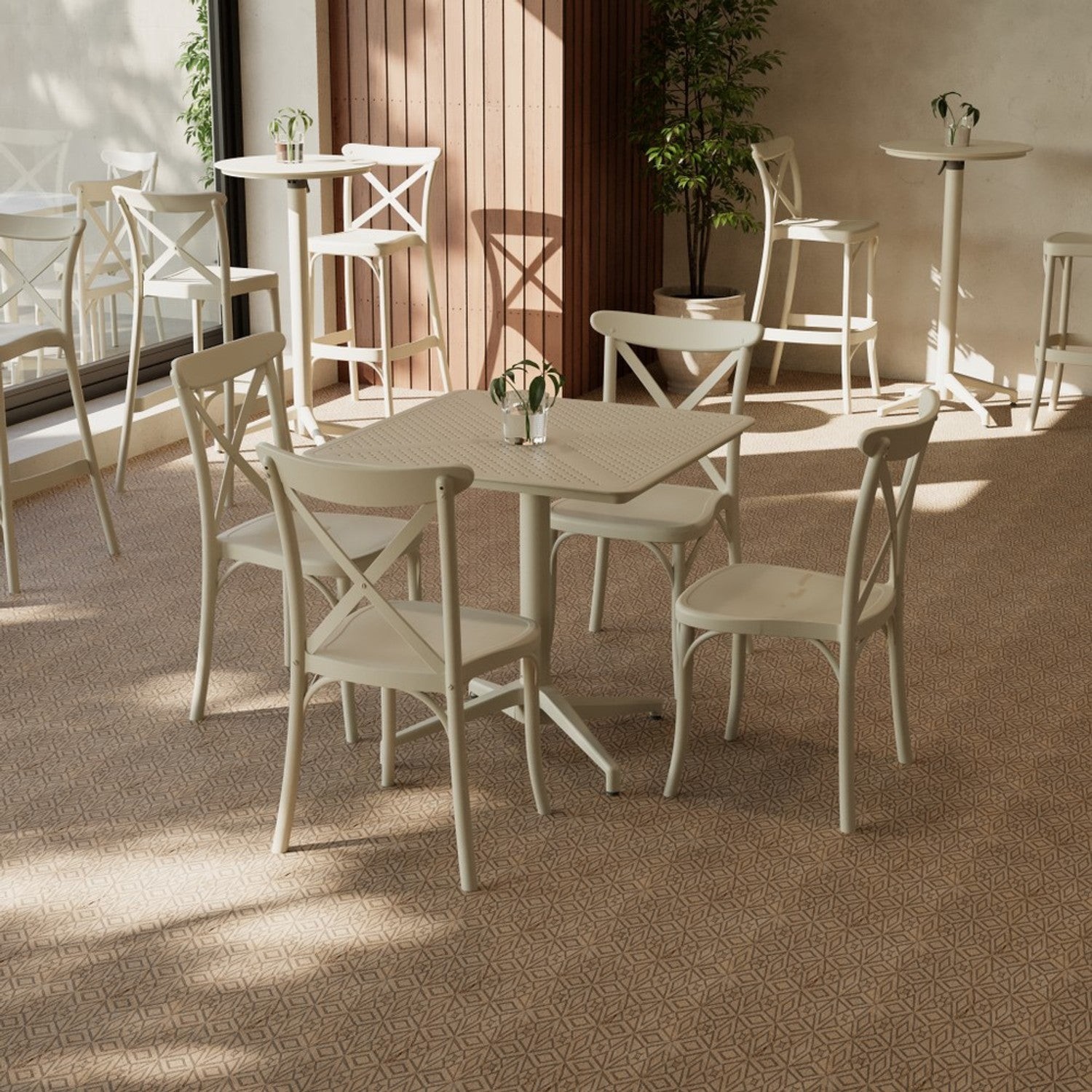 Tilia Chair Capri Stackable Plastic Armless Chair Restaurant Patio Outdoor BULK