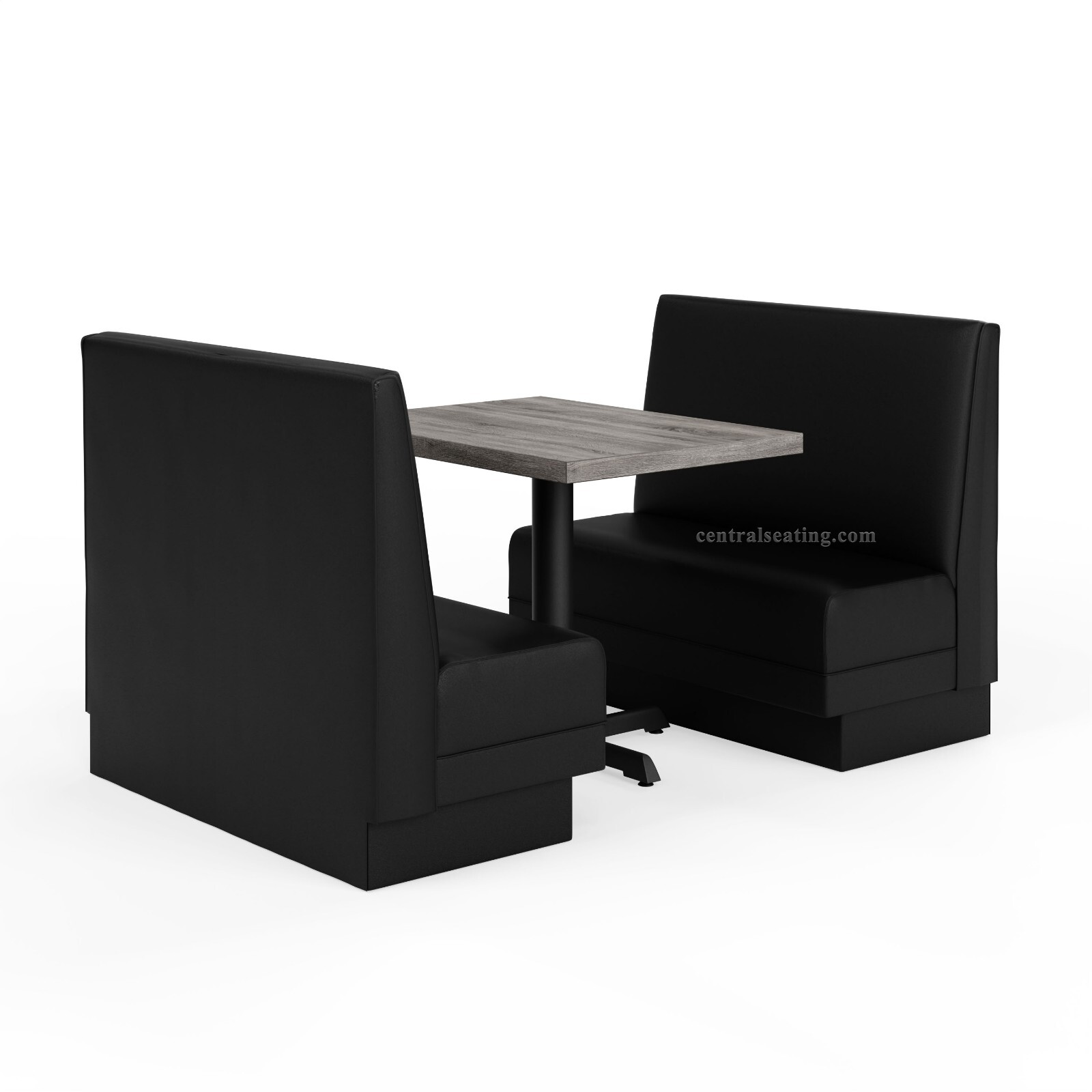 Kitchen Restaurant Booth Seating and Dining Table Set, Black and Grey Color
