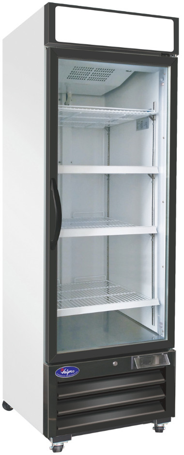 Valpro VP1F-23HC 26″ 1 Glass Door Freezer Merchandiser in White, 23 cu. ft.,