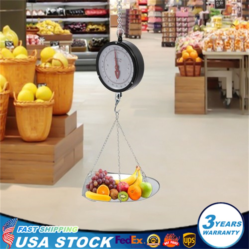 Double-sided Dial Hanging Scale 10kg/22lbs Circular Supermarkets Hanging Scale
