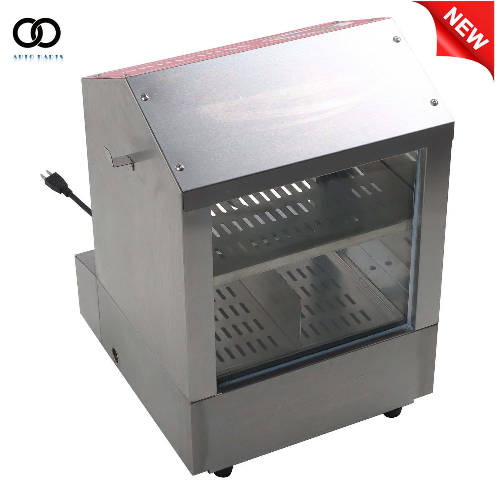 Hot Dog Steamer 28.5QT 2-Tier Hot Dog Hut Steamer 86℉~185℉ Temperature Control
