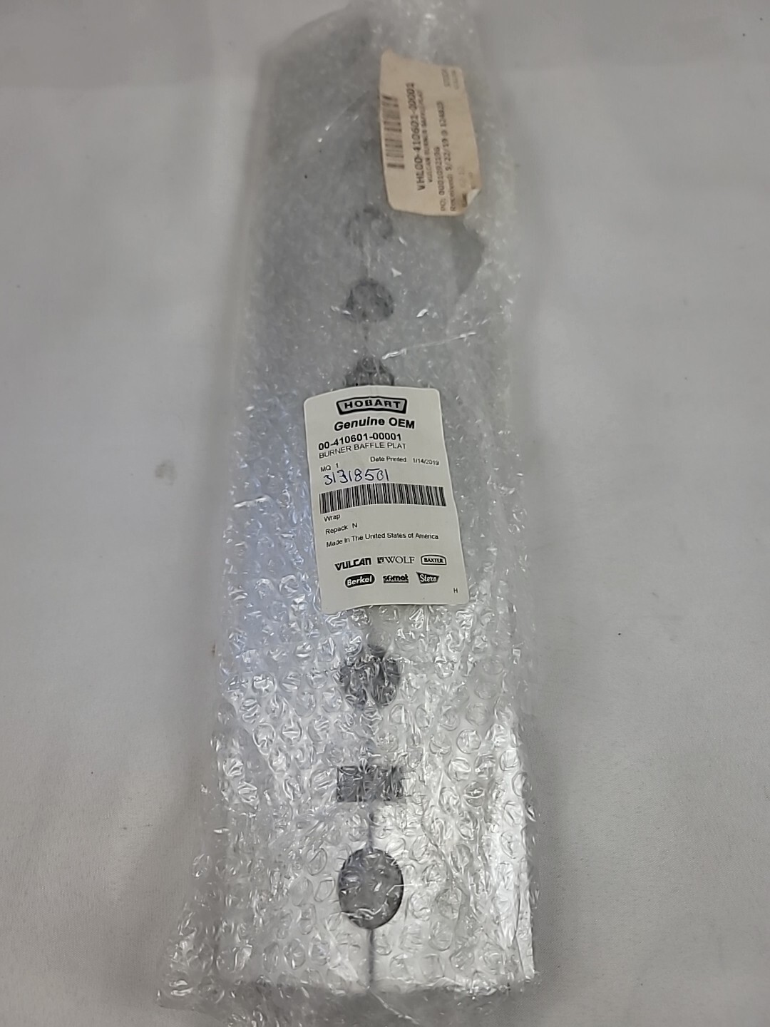 Vulcan Hobart 00-410601 Burner Baffle Plate VACB36 VABC47 VACB60 VACB25 New QTY