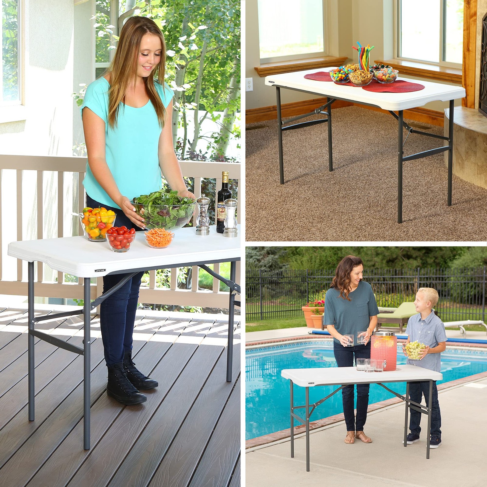 Lifetime 280478 Commercial Nesting Folding Table 4-Foot