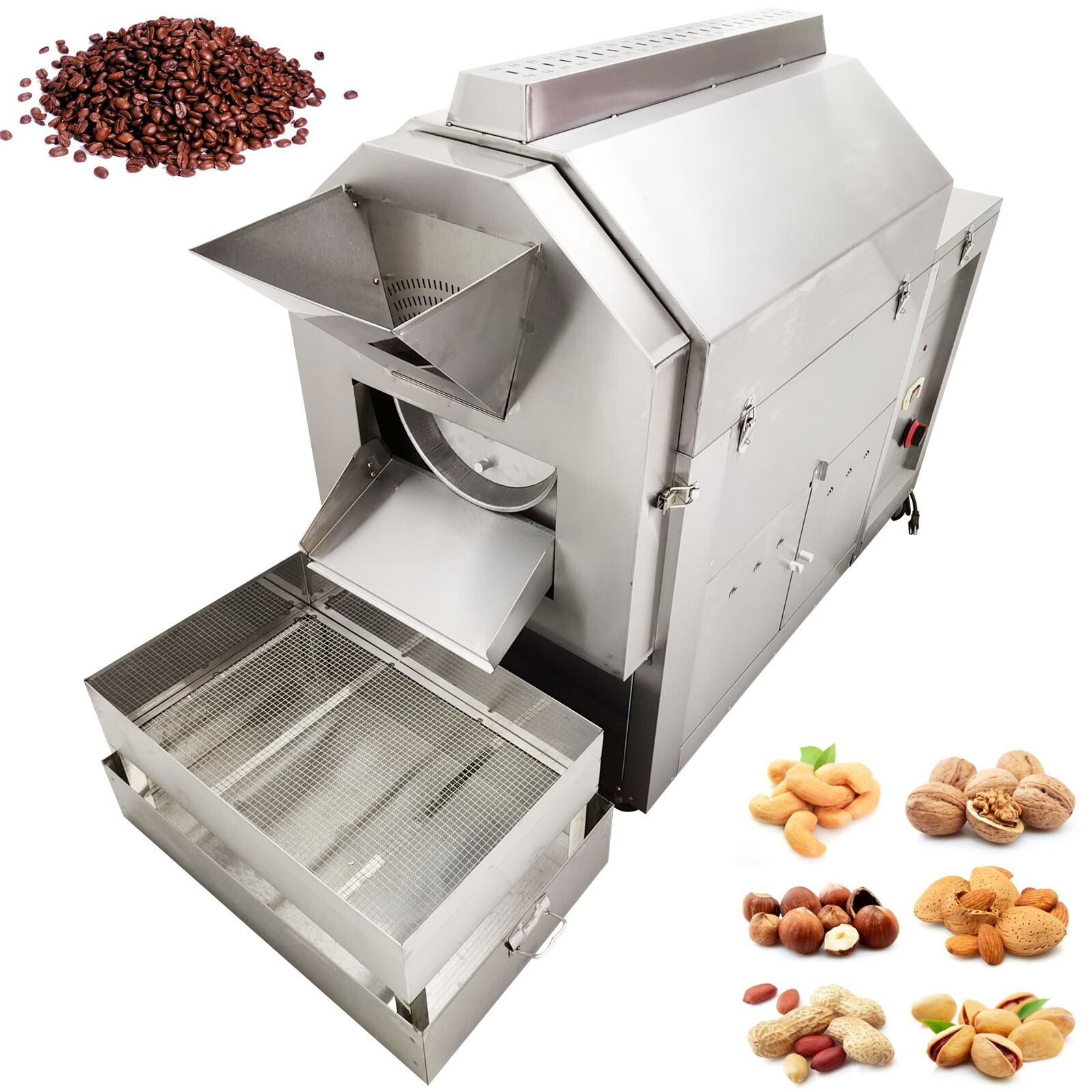 Commercial 220V Automatic Gas Type Coffee Bean Nuts Roaster Capacity 110lbs