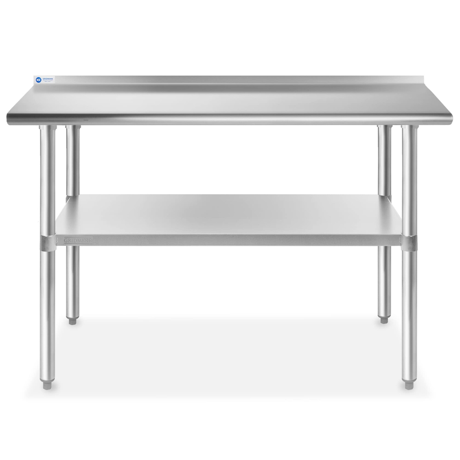 Stainless Steel Kitchen Prep Table 72 x 30 In Backsplash NSF GRIDMANN Inches