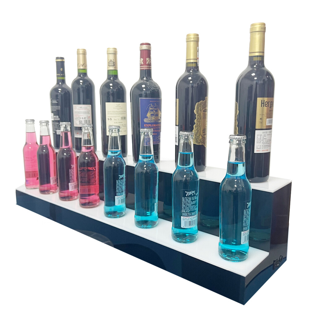 LED Lighted Liquor Bottle Display Shelf Bar Display Bottle Stand 2-3-4 Tiers