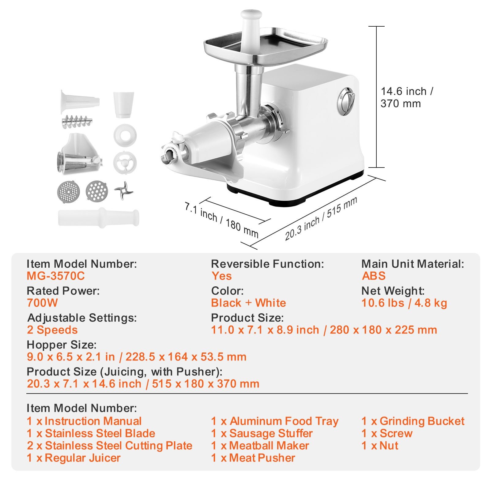 Electric Tomato Strainer, 700W Tomato Sauce Maker Machine, 5.5 LBS/ Min Food