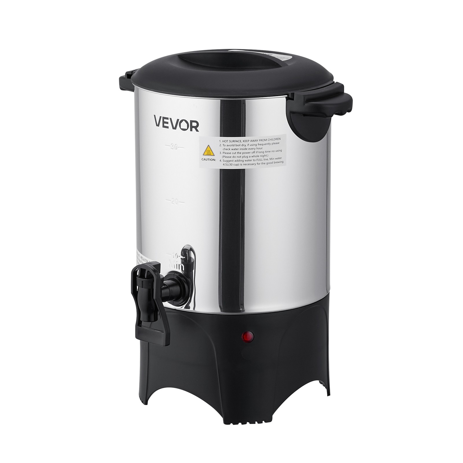 VEVOR Commercial Coffee Urn 30 Cup Hot Dispenser 4.5 L Stainless Steel Liner