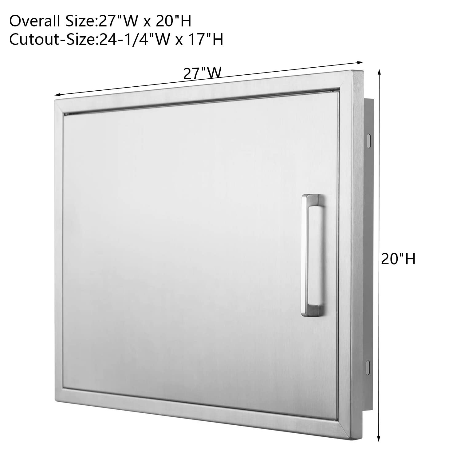 BBQ Access Door Stainless Steel,Overall-Size:20″ by 27W“20H“, Horizontal