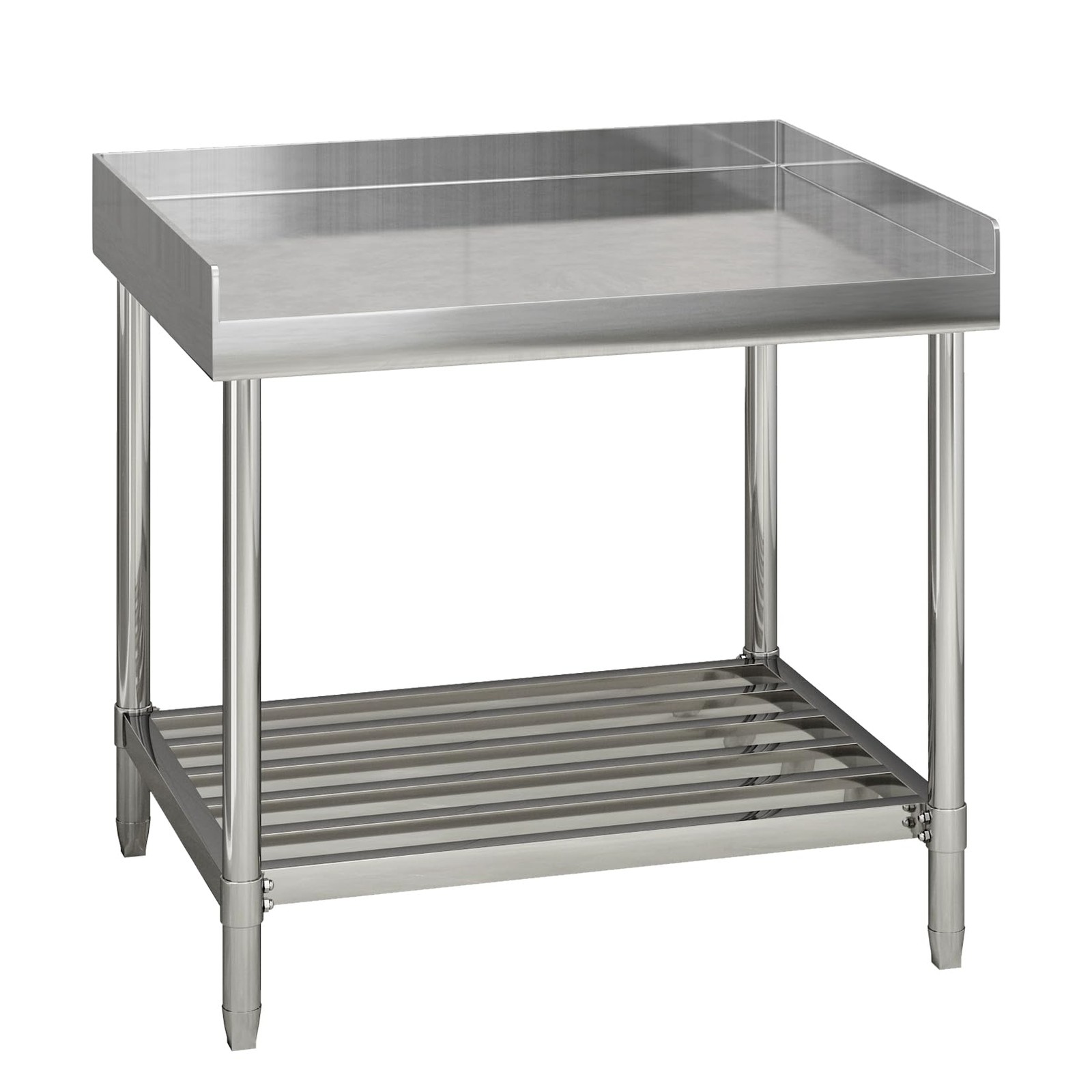 36 x 30/48 X 24 Inch Stainless Steel Table with Backsplash for Prep & Work Home
