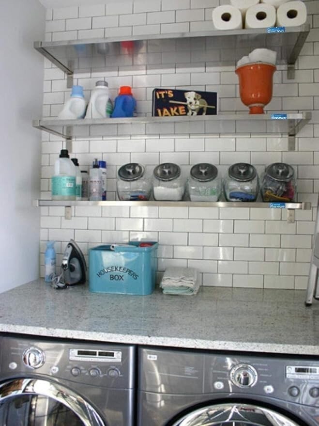 Heavy-Duty Stainless Steel Wall Shelf – Square Edge Metal Kitchen Shelving