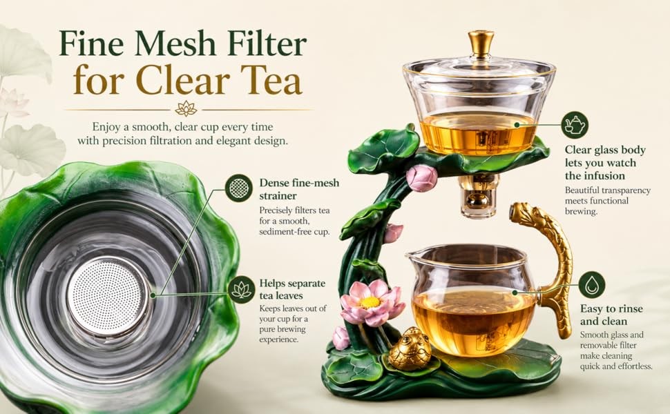 Magnetic TeaPot Semi-Automatic Drip Glass Teapots Lazy Kungfu Tea Infuser