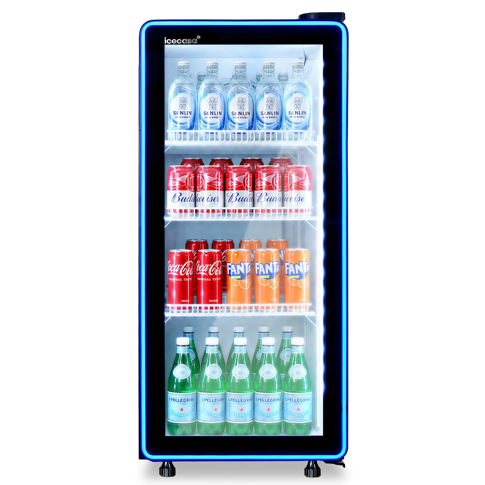 ICECASA 5.6 Cu.ft Upright Beverage Refrigerator Glass Door Merchandiser Showcase