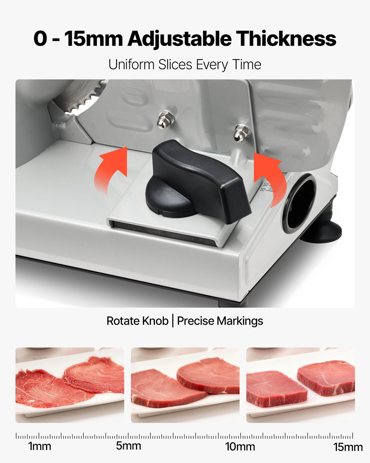 6.7″ Electric Meat Slicer 150W Deli Food Slicer Adjustable Thickness