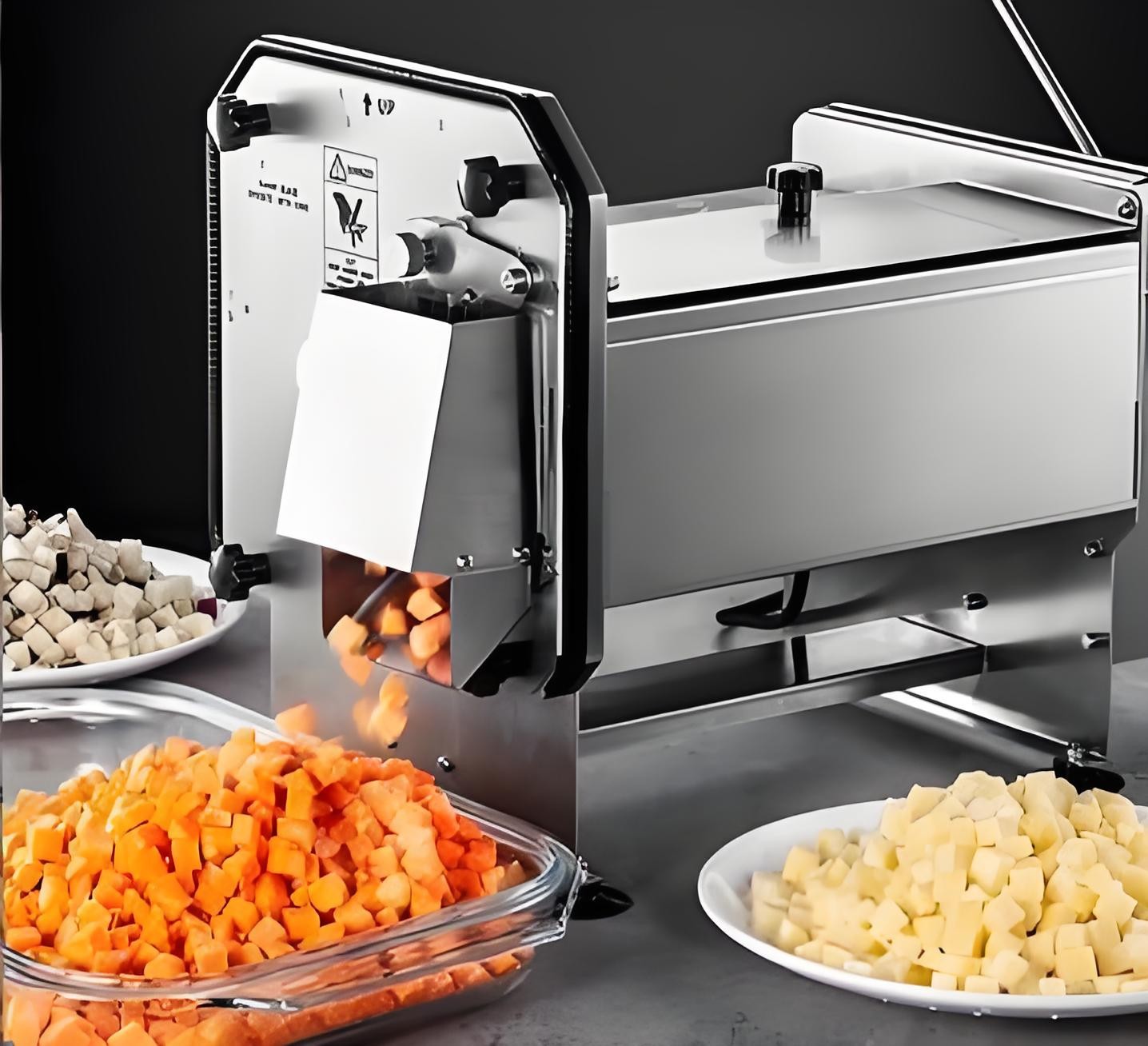 Used 110V Commercial Electric Vegetable Dicer Machine With 5 Types of Blades