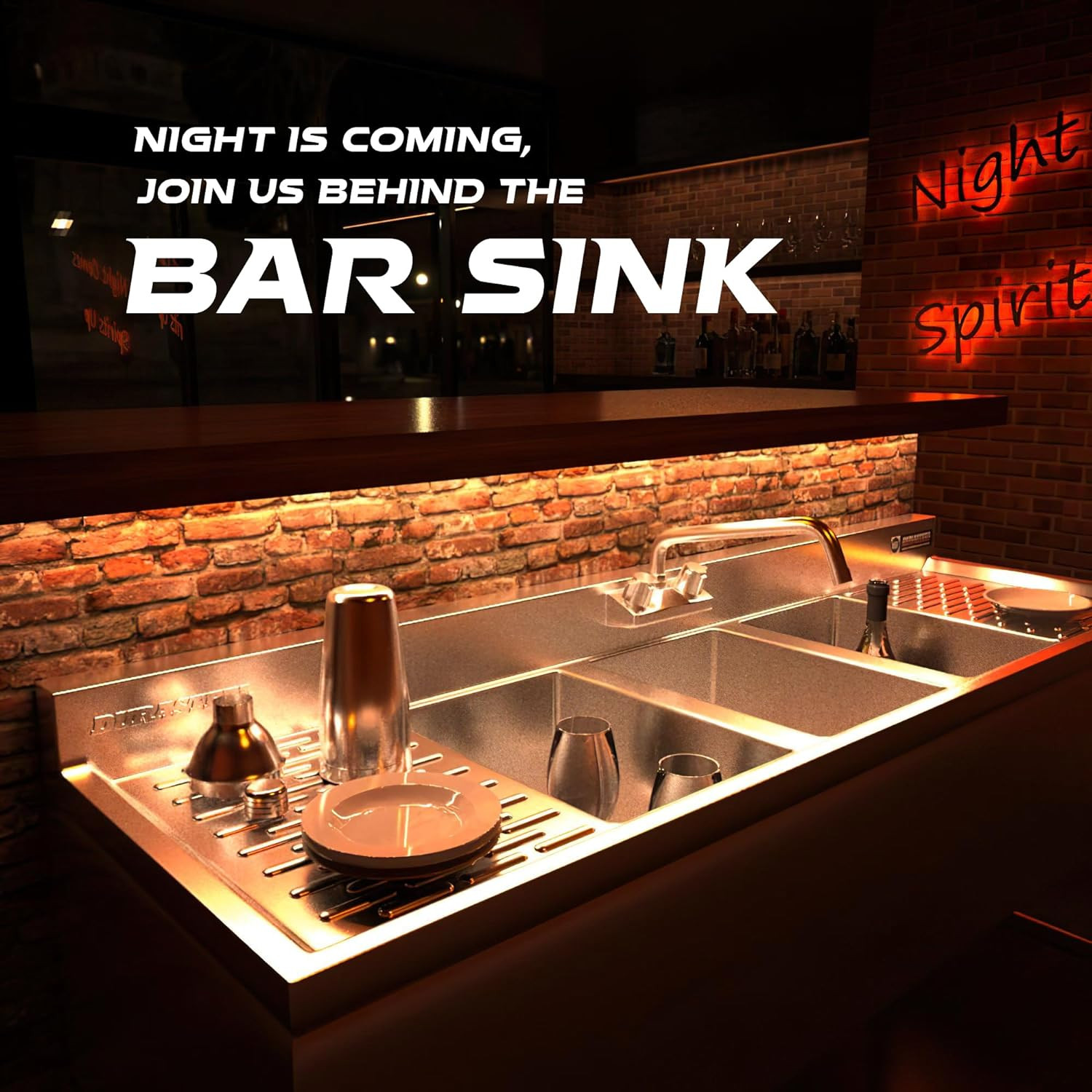 Commercial 3 Compartment Stainless Steel Utility Sink with No Lead Faucet 60