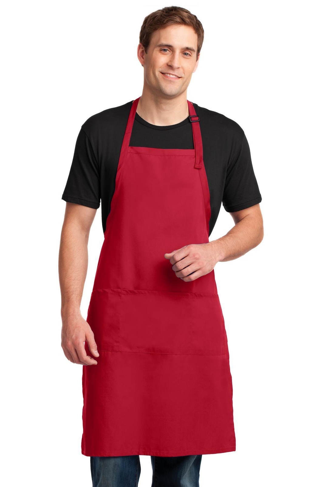 Port Authority Extra Long Bib Apron 3 Front Pockets Stain Release M-A700