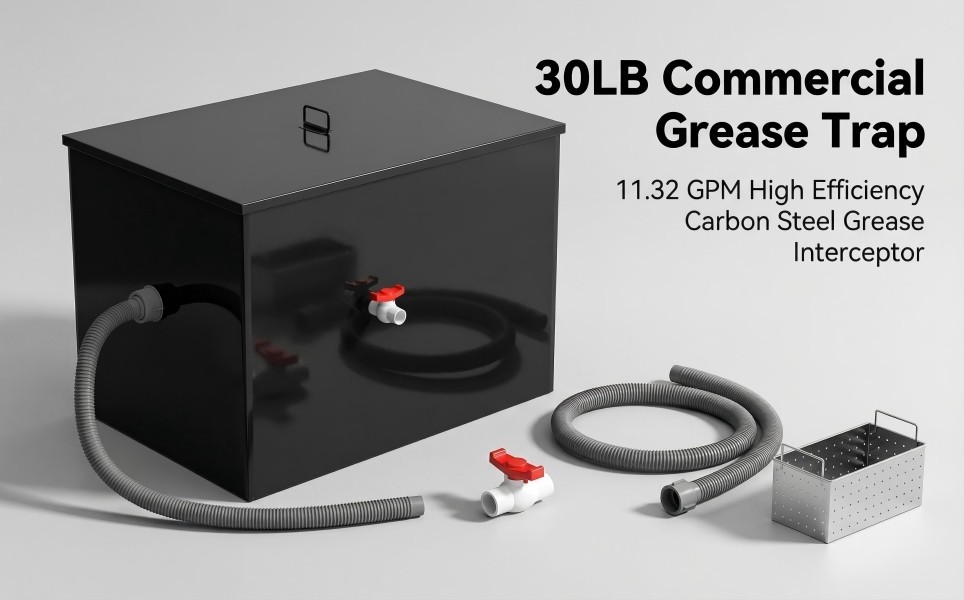 30 Gallon Commercial Under Sink Grease Trap 30 LBS Under Sink Grease Trap