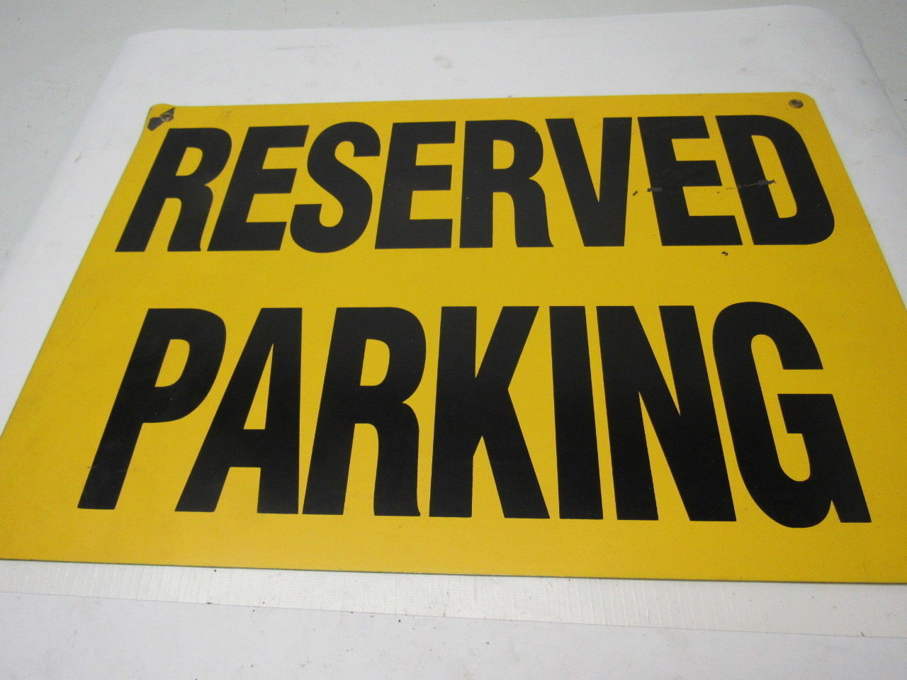 Large Enamel Steel Sign «RESERVED PARKING» 20″ x 14″ Yellow & Black