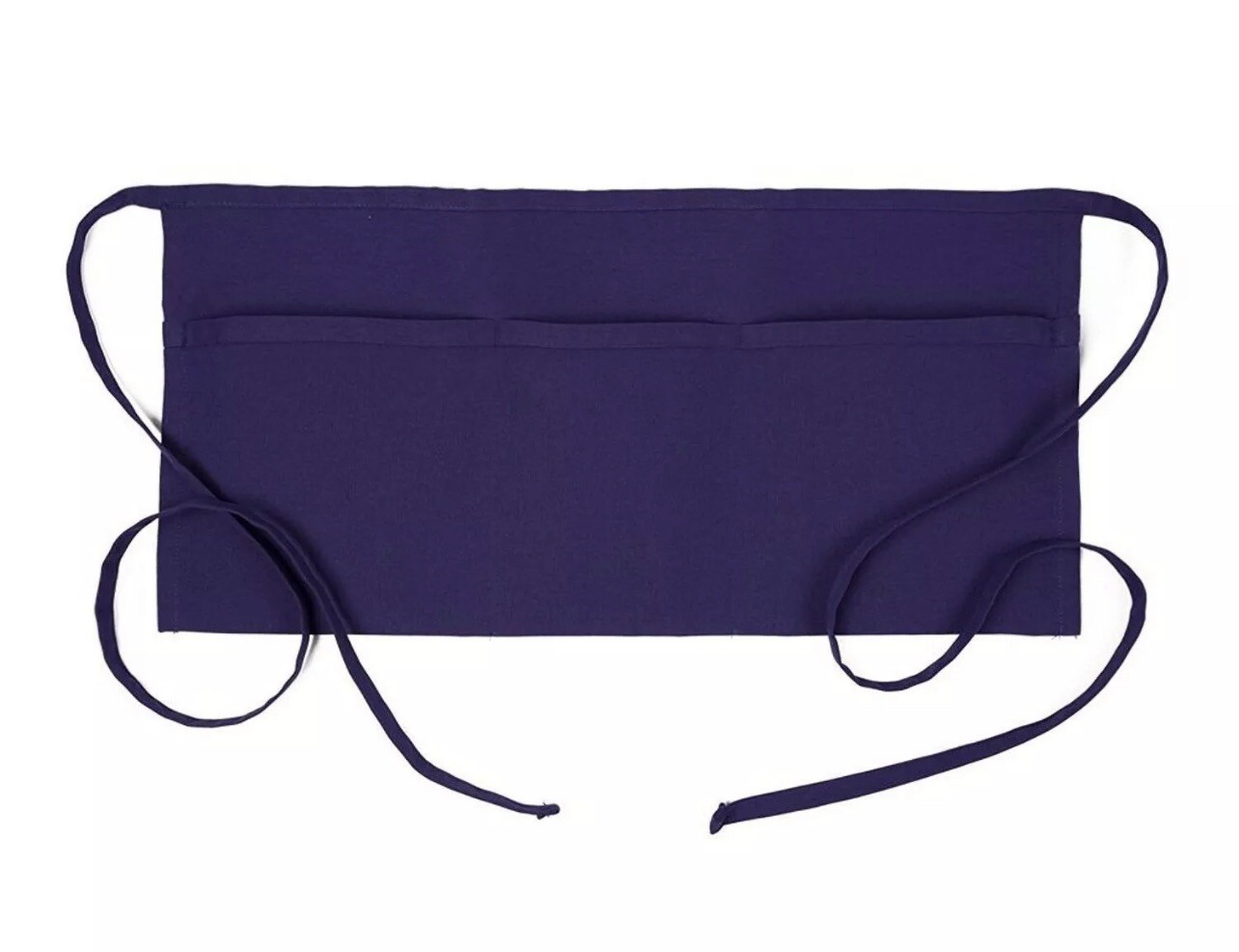 Restaurant Waiter Waitress Barista Half Bib 3-Pocket Waist Apron – Purple NEW