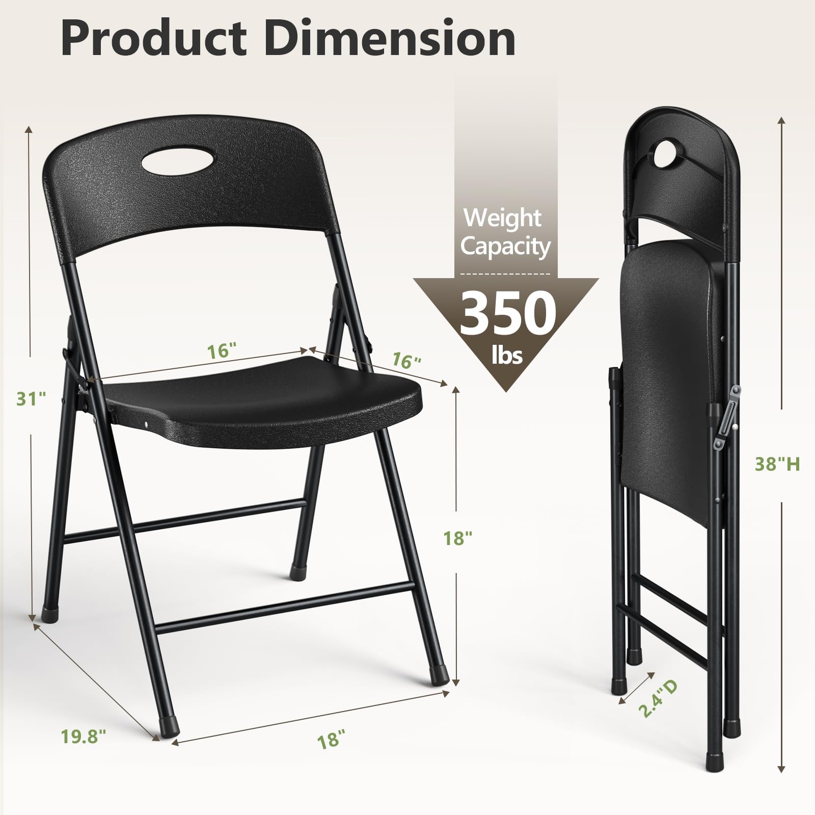 Make Changes Folding Chair 4 Pack Outdoor Plastic Sturdy Metal Folding Chairs