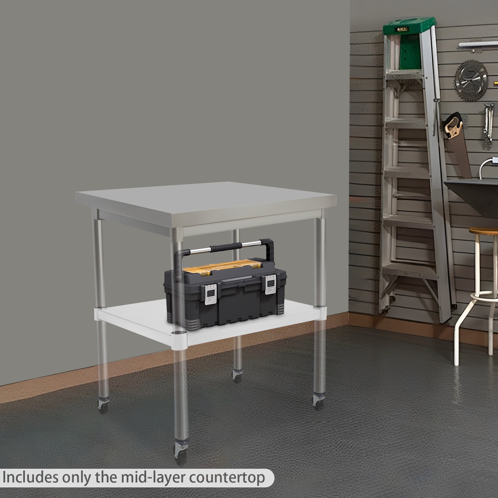 100kg Stainless Steel Table Adjustable Lower Shelf Under Shelf For Work Tables