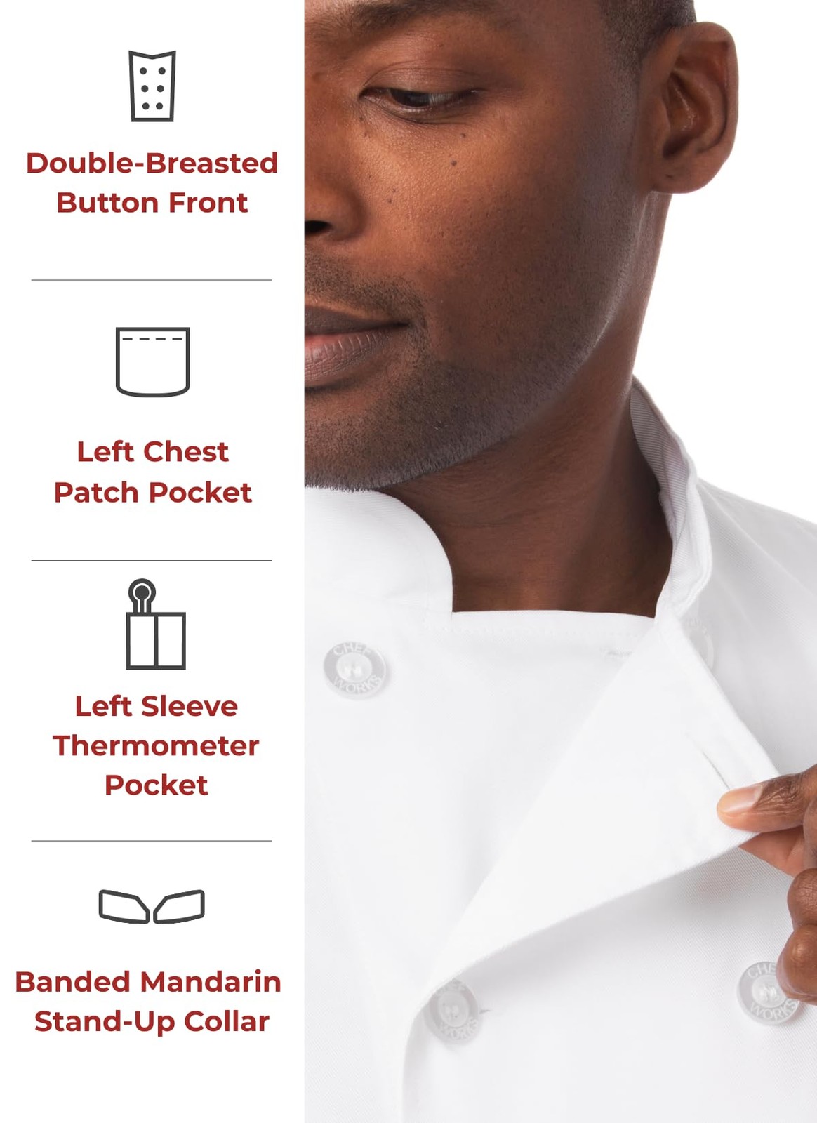 Men’s Volnay Chef Coat White 3X-Large