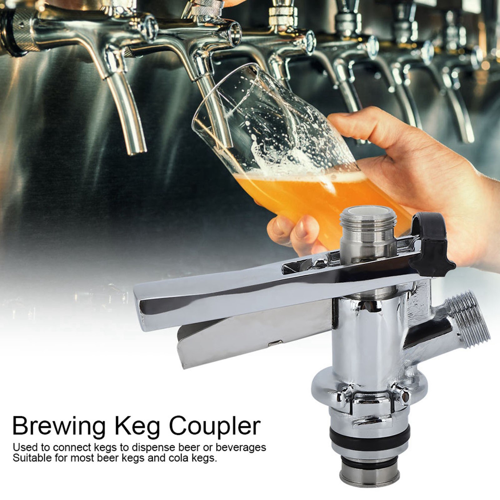 Brew Keg Tap Home Stainless Steel Draft Beer Keg Coupler G5/8 U Type Restaurant
