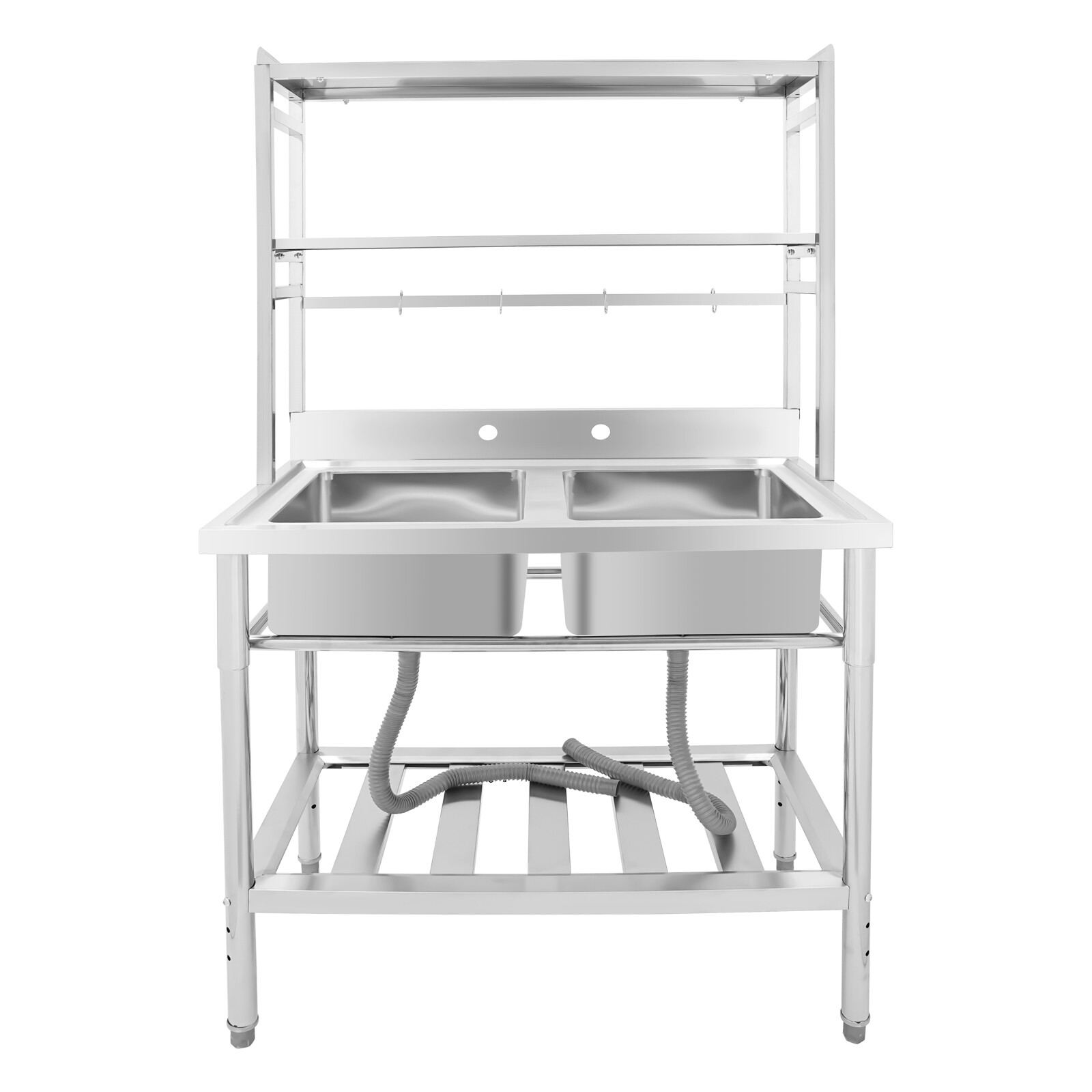 2 Compartment Sink Kitchen Rack Commercial Stainless Sink Free Standing Sink