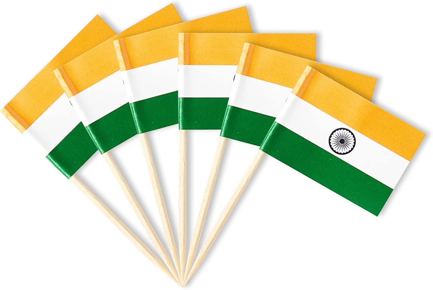 India Flag, 100 PCS Small Mini Indian Flag Toothpicks, National Holidays, Sports