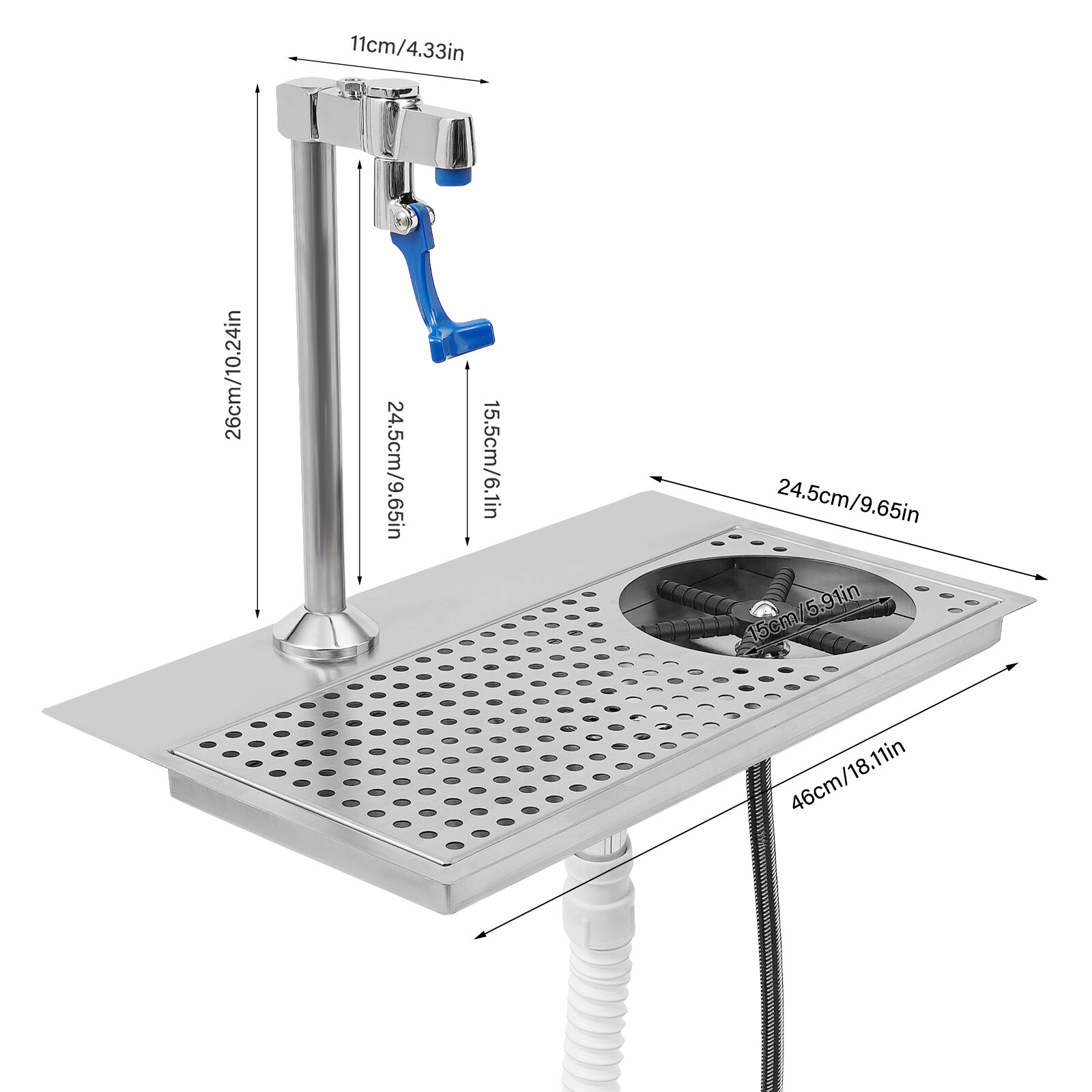 Cup Washer Cafe Hotel Restaurant Commercial Cup Wash Cleaning Rinser W/ Faucet