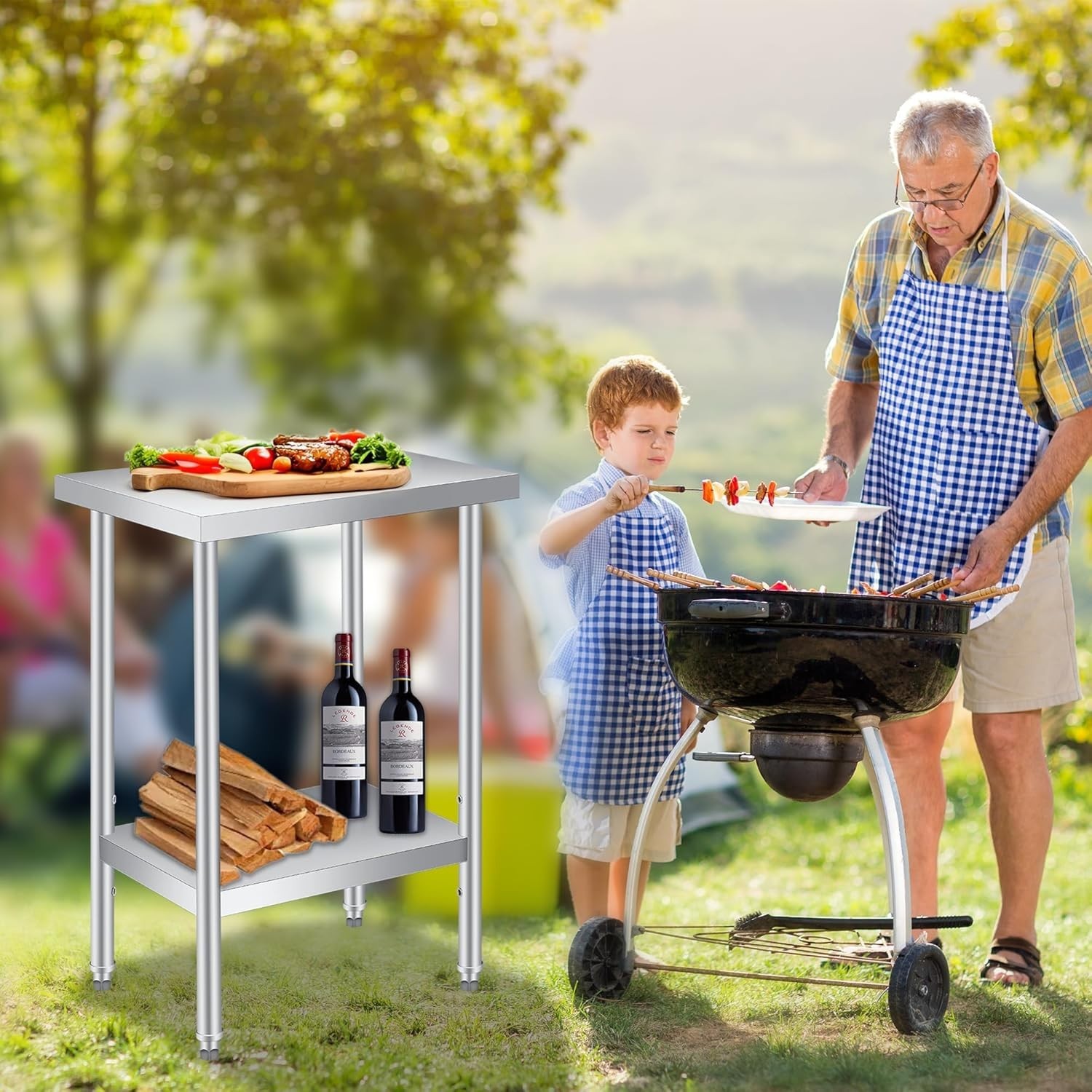 Heavy Duty Stainless Steel Prep Table 24×12 with Adjustable Shelf for Commerc…