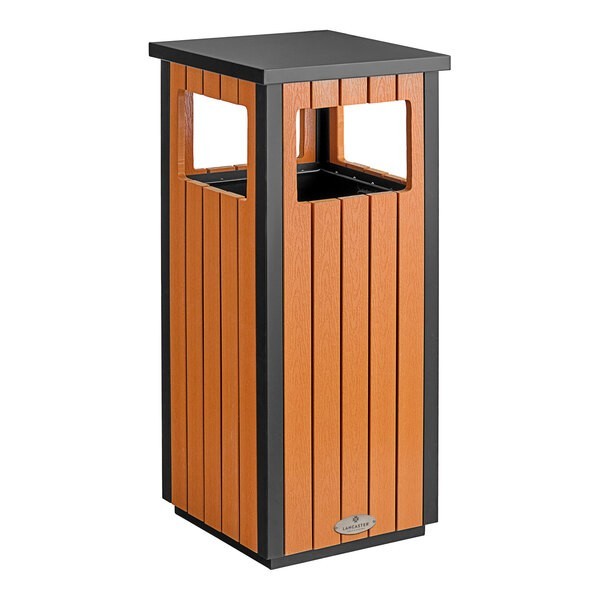 Lancaster Table & Seating 11 Gallon Square Decorative Outdoor Trash Can