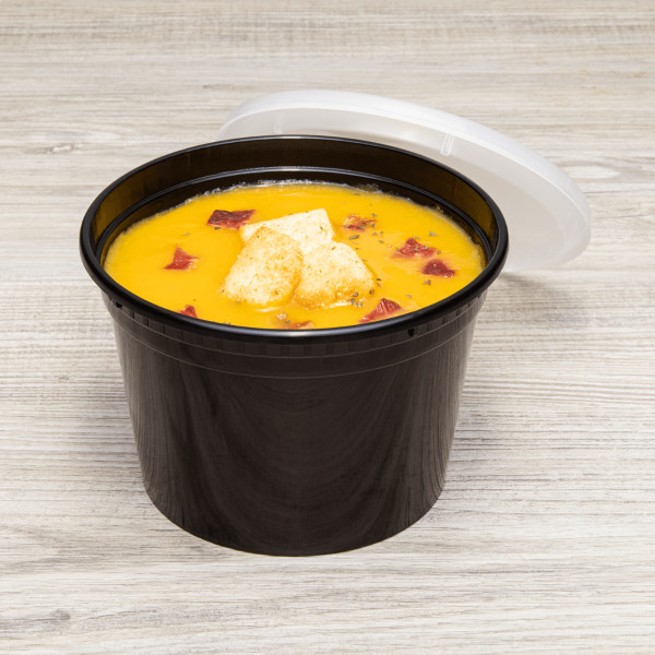 Karat 16 oz Black PP Injection Molded Round Deli Containers with Lids – 240 Sets