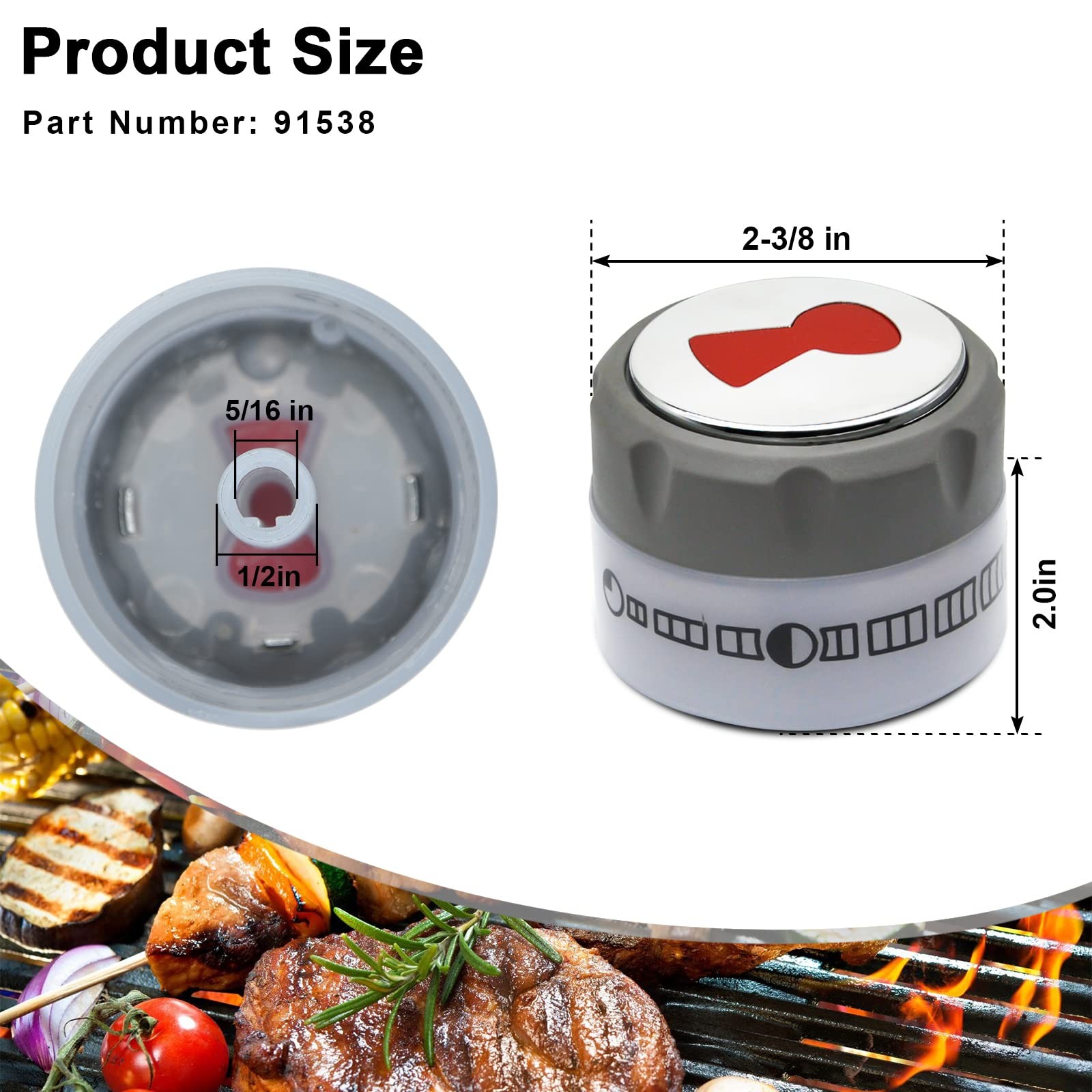 Upgraded 91538 Lighted Control Knob Compatible with Weber Summit 400/600 Grills