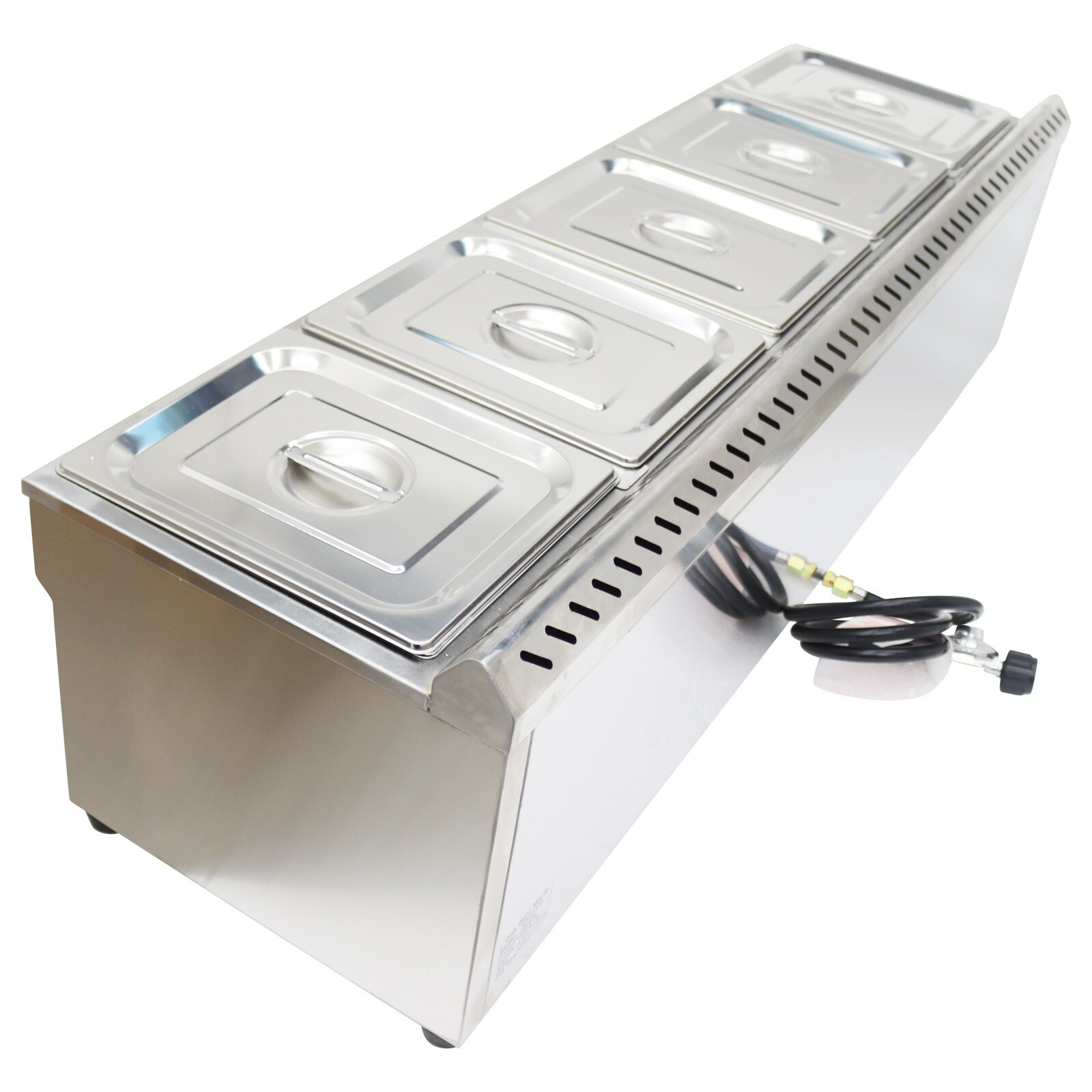 5-Deep Pan Propane Gas Steam Table Food Warmer/LPG Warm Soup Tank Size5*1/2
