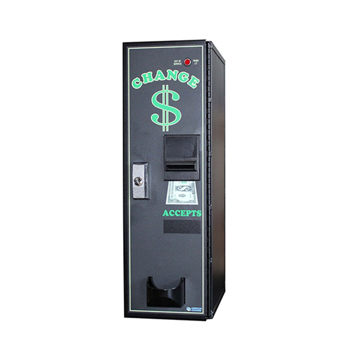 American Changer AC1001 Front Load Banknote Changer with Vending Base