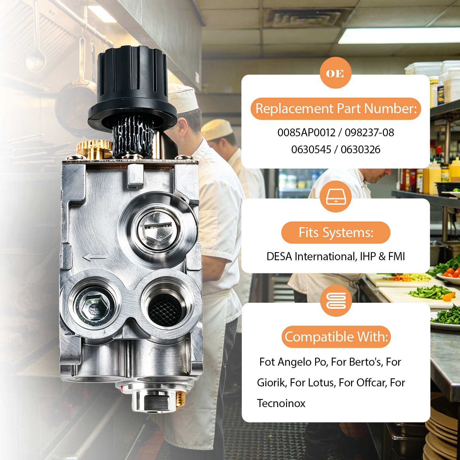 630 Gas Control Valve Fits Eurosit NG LPG Fryer Replacement Parts Cooking