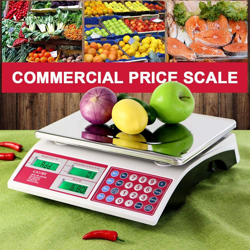 Digital Price Computing Scale 66Lb/30Kg Commercial Produce Scale with Stainless