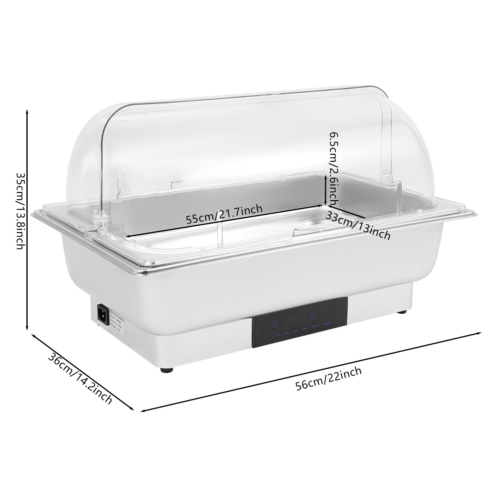 600W Chafing Dish Buffet Warmer Set Stainless Steel Food Warming Container 9L