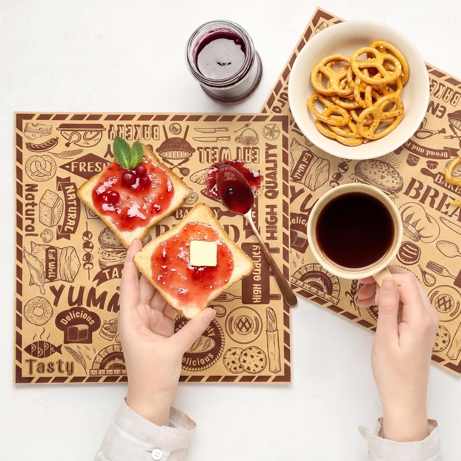 500 Pcs Deli Wax Paper Sheets 12 x 12 Inches Square Grease Resistant Tray Bas…