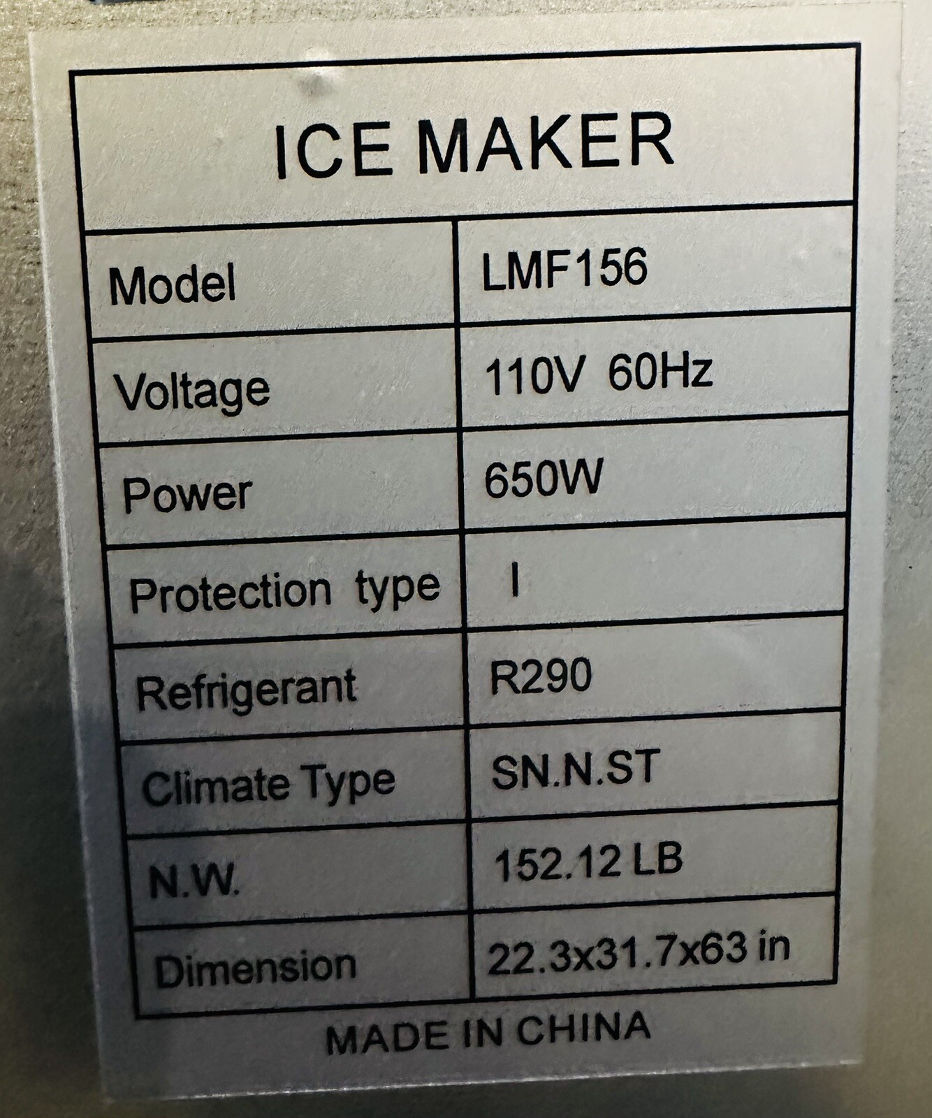 Rapsuar LMF156 500 LBS/24H Commercial Ice Maker Machine 156 PCS Cubes in 10Mins