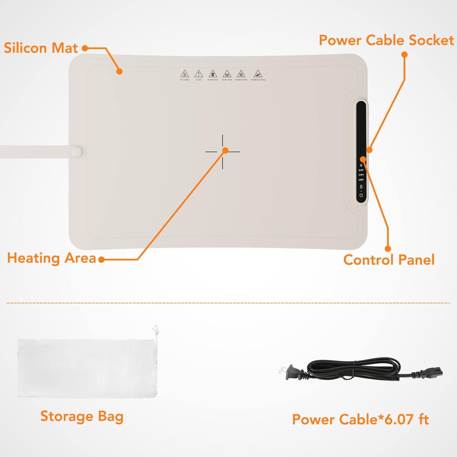 COWSAR Food Warming Mat-Max Temp 212℉,Fast Heating Silicone Electric Warming