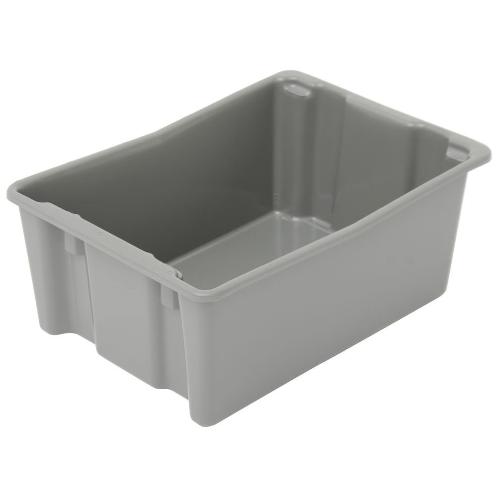 Orbis Grey Stack-n-Nest Plastic Solid Food Lug – 26″L x 18 1/2″W x 10 1/2″D