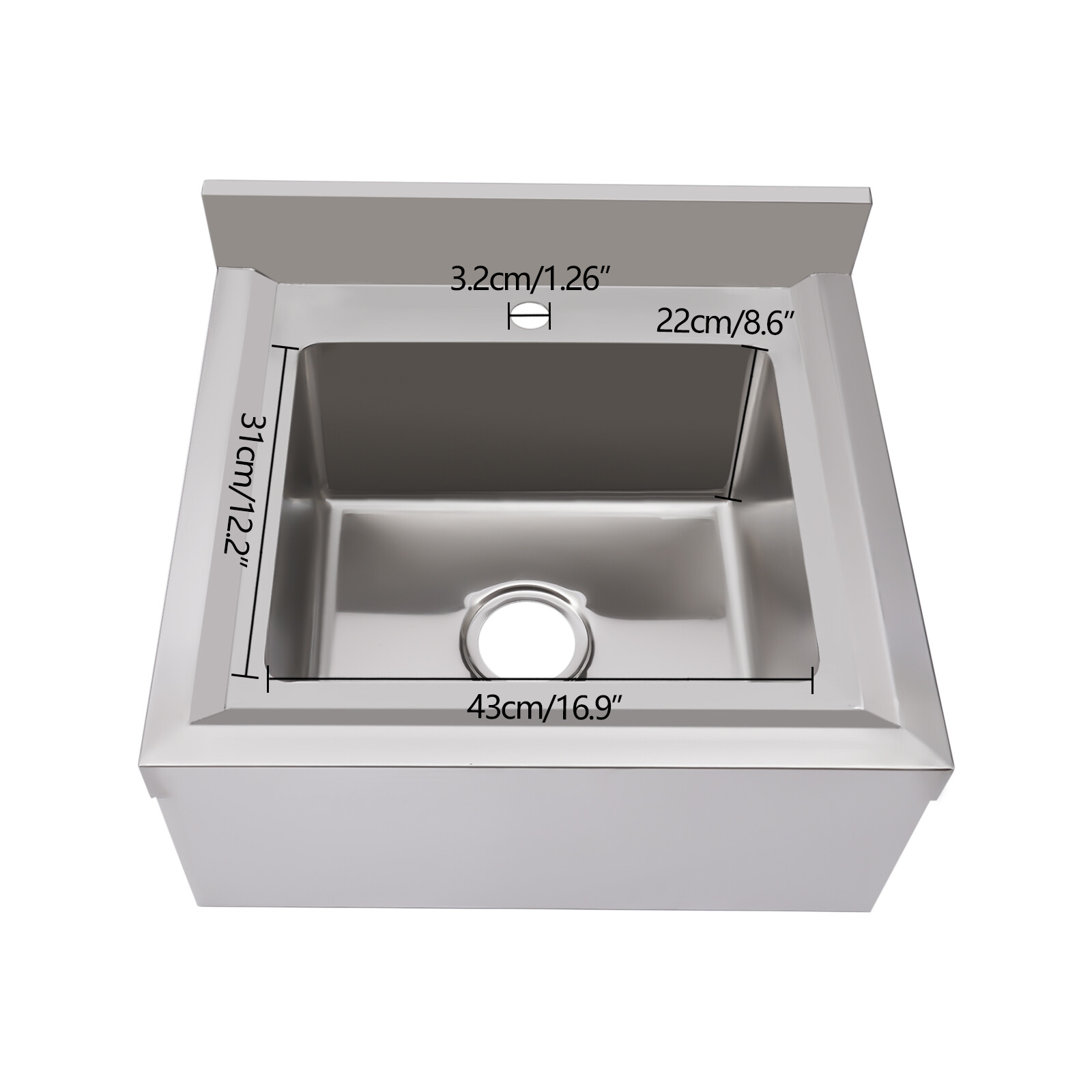 Stainless Steel Sink Restaurant Sink Free Standing 1 Compartment Sink Catering