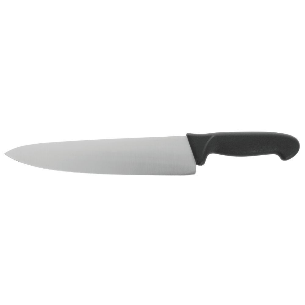 HUBERT® Stainless Steel Cook’s Knife with Black Polypropylene Handle – 10″ L